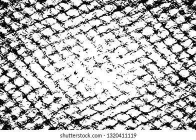 Rough, scratch, splatter grunge pattern design brush strokes. Overlay texture. Faded black-white dyed paper texture. Sketch grunge design. Use for poster, cover, banner, mock-up, stickers layout.