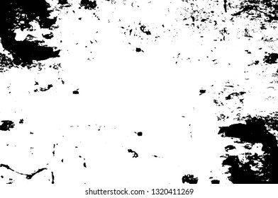 Rough, scratch, splatter grunge pattern design brush strokes. Overlay texture. Faded black-white dyed paper texture. Sketch grunge design. Use for poster, cover, banner, mock-up, stickers layout.
