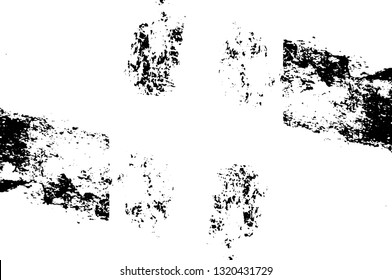 Rough, scratch, splatter grunge pattern design brush strokes. Overlay texture. Faded black-white dyed paper texture. Sketch grunge design. Use for poster, cover, banner, mock-up, stickers layout.