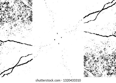 Rough, scratch, splatter grunge pattern design brush strokes. Overlay texture. Faded black-white dyed paper texture. Sketch grunge design. Use for poster, cover, banner, mock-up, stickers layout.