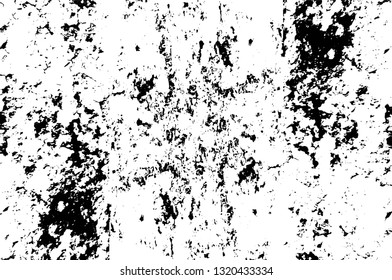 Rough, scratch, splatter grunge pattern design brush strokes. Overlay texture. Faded black-white dyed paper texture. Sketch grunge design. Use for poster, cover, banner, mock-up, stickers layout.