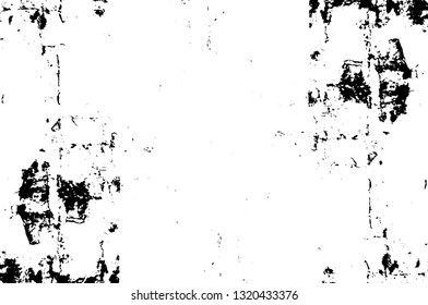 Rough, scratch, splatter grunge pattern design brush strokes. Overlay texture. Faded black-white dyed paper texture. Sketch grunge design. Use for poster, cover, banner, mock-up, stickers layout.