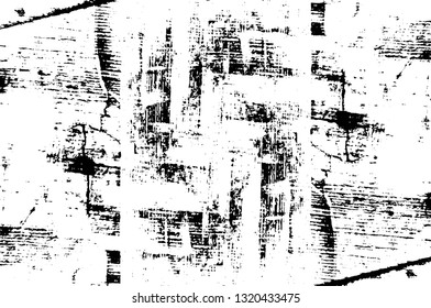 Rough, scratch, splatter grunge pattern design brush strokes. Overlay texture. Faded black-white dyed paper texture. Sketch grunge design. Use for poster, cover, banner, mock-up, stickers layout.