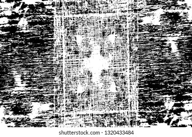 Rough, scratch, splatter grunge pattern design brush strokes. Overlay texture. Faded black-white dyed paper texture. Sketch grunge design. Use for poster, cover, banner, mock-up, stickers layout.