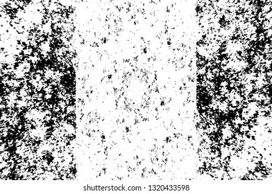 Rough, scratch, splatter grunge pattern design brush strokes. Overlay texture. Faded black-white dyed paper texture. Sketch grunge design. Use for poster, cover, banner, mock-up, stickers layout.