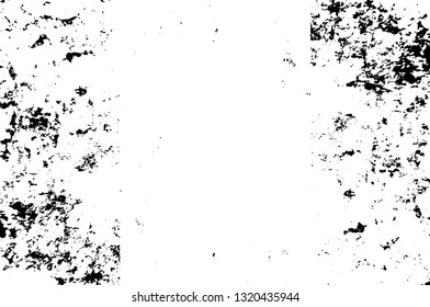 Rough, scratch, splatter grunge pattern design brush strokes. Overlay texture. Faded black-white dyed paper texture. Sketch grunge design. Use for poster, cover, banner, mock-up, stickers layout.