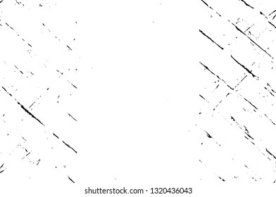 Rough, scratch, splatter grunge pattern design brush strokes. Overlay texture. Faded black-white dyed paper texture. Sketch grunge design. Use for poster, cover, banner, mock-up, stickers layout.