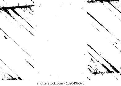 Rough, scratch, splatter grunge pattern design brush strokes. Overlay texture. Faded black-white dyed paper texture. Sketch grunge design. Use for poster, cover, banner, mock-up, stickers layout.