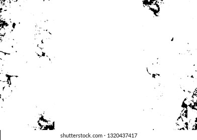 Rough, scratch, splatter grunge pattern design brush strokes. Overlay texture. Faded black-white dyed paper texture. Sketch grunge design. Use for poster, cover, banner, mock-up, stickers layout.