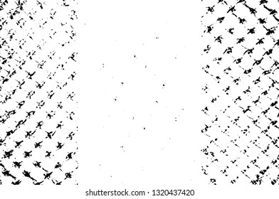 Rough, scratch, splatter grunge pattern design brush strokes. Overlay texture. Faded black-white dyed paper texture. Sketch grunge design. Use for poster, cover, banner, mock-up, stickers layout.