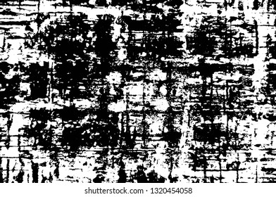 Rough, scratch, splatter grunge pattern design brush strokes. Overlay texture. Faded black-white dyed paper texture. Sketch grunge design. Use for poster, cover, banner, mock-up, stickers layout.