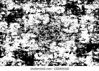 Rough, scratch, splatter grunge pattern design brush strokes. Overlay texture. Faded black-white dyed paper texture. Sketch grunge design. Use for poster, cover, banner, mock-up, stickers layout.