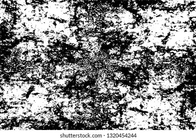 Rough, scratch, splatter grunge pattern design brush strokes. Overlay texture. Faded black-white dyed paper texture. Sketch grunge design. Use for poster, cover, banner, mock-up, stickers layout.