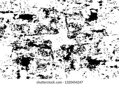 Rough, scratch, splatter grunge pattern design brush strokes. Overlay texture. Faded black-white dyed paper texture. Sketch grunge design. Use for poster, cover, banner, mock-up, stickers layout.