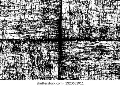 Rough, scratch, splatter grunge pattern design brush strokes. Overlay texture. Faded black-white dyed paper texture. Sketch grunge design. Use for poster, cover, banner, mock-up, stickers layout.