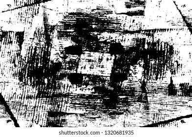 Rough, scratch, splatter grunge pattern design brush strokes. Overlay texture. Faded black-white dyed paper texture. Sketch grunge design. Use for poster, cover, banner, mock-up, stickers layout.