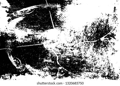 Rough, scratch, splatter grunge pattern design brush strokes. Overlay texture. Faded black-white dyed paper texture. Sketch grunge design. Use for poster, cover, banner, mock-up, stickers layout.