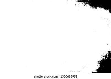 Rough, scratch, splatter grunge pattern design brush strokes. Overlay texture. Faded black-white dyed paper texture. Sketch grunge design. Use for poster, cover, banner, mock-up, stickers layout.