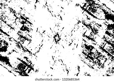 Rough, scratch, splatter grunge pattern design brush strokes. Overlay texture. Faded black-white dyed paper texture. Sketch grunge design. Use for poster, cover, banner, mock-up, stickers layout.
