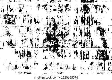 Rough, scratch, splatter grunge pattern design brush strokes. Overlay texture. Faded black-white dyed paper texture. Sketch grunge design. Use for poster, cover, banner, mock-up, stickers layout.
