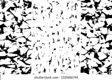 Rough, scratch, splatter grunge pattern design brush strokes. Overlay texture. Faded black-white dyed paper texture. Sketch grunge design. Use for poster, cover, banner, mock-up, stickers layout.