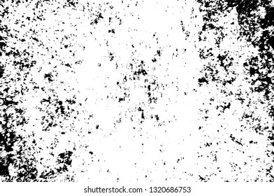 Rough, scratch, splatter grunge pattern design brush strokes. Overlay texture. Faded black-white dyed paper texture. Sketch grunge design. Use for poster, cover, banner, mock-up, stickers layout.