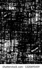 Rough, scratch, splatter grunge pattern design brush strokes. Overlay texture. Faded black-white dyed paper texture. Sketch grunge design. Use for poster, cover, banner, mock-up, stickers layout.
