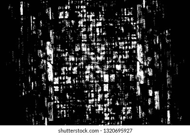 Rough, scratch, splatter grunge pattern design brush strokes. Overlay texture. Faded black-white dyed paper texture. Sketch grunge design. Use for poster, cover, banner, mock-up, stickers layout.