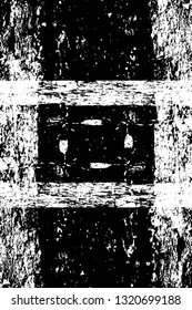 Rough, scratch, splatter grunge pattern design brush strokes. Overlay texture. Faded black-white dyed paper texture. Sketch grunge design. Use for poster, cover, banner, mock-up, stickers layout.