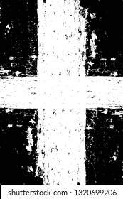 Rough, scratch, splatter grunge pattern design brush strokes. Overlay texture. Faded black-white dyed paper texture. Sketch grunge design. Use for poster, cover, banner, mock-up, stickers layout.