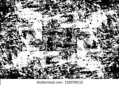 Rough, scratch, splatter grunge pattern design brush strokes. Overlay texture. Faded black-white dyed paper texture. Sketch grunge design. Use for poster, cover, banner, mock-up, stickers layout.