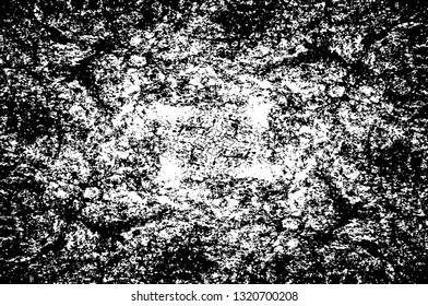 Rough, scratch, splatter grunge pattern design brush strokes. Overlay texture. Faded black-white dyed paper texture. Sketch grunge design. Use for poster, cover, banner, mock-up, stickers layout.