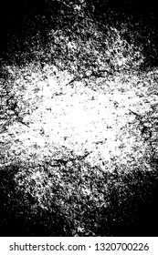 Rough, scratch, splatter grunge pattern design brush strokes. Overlay texture. Faded black-white dyed paper texture. Sketch grunge design. Use for poster, cover, banner, mock-up, stickers layout.