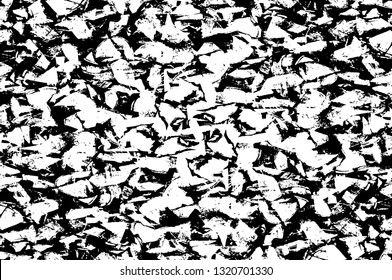 Rough, scratch, splatter grunge pattern design brush strokes. Overlay texture. Faded black-white dyed paper texture. Sketch grunge design. Use for poster, cover, banner, mock-up, stickers layout.