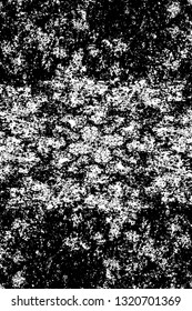 Rough, scratch, splatter grunge pattern design brush strokes. Overlay texture. Faded black-white dyed paper texture. Sketch grunge design. Use for poster, cover, banner, mock-up, stickers layout.