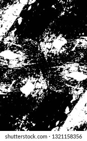 Rough, scratch, splatter grunge pattern design brush strokes. Overlay texture. Faded black-white dyed paper texture. Sketch grunge design. Use for poster, cover, banner, mock-up, stickers layout.