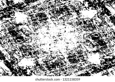 Rough, scratch, splatter grunge pattern design brush strokes. Overlay texture. Faded black-white dyed paper texture. Sketch grunge design. Use for poster, cover, banner, mock-up, stickers layout.