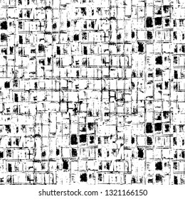 Rough, scratch, splatter grunge pattern design brush strokes. Overlay texture. Faded black-white dyed paper texture. Sketch grunge design. Use for poster, cover, banner, mock-up, stickers layout.