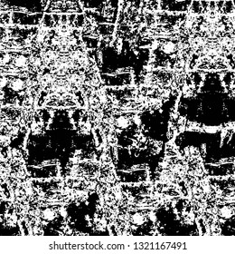 Rough, scratch, splatter grunge pattern design brush strokes. Overlay texture. Faded black-white dyed paper texture. Sketch grunge design. Use for poster, cover, banner, mock-up, stickers layout.