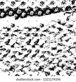 Rough, scratch, splatter grunge pattern design brush strokes. Overlay texture. Faded black-white dyed paper texture. Sketch grunge design. Use for poster, cover, banner, mock-up, stickers layout.