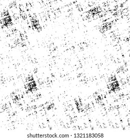 Rough, scratch, splatter grunge pattern design brush strokes. Overlay texture. Faded black-white dyed paper texture. Sketch grunge design. Use for poster, cover, banner, mock-up, stickers layout.