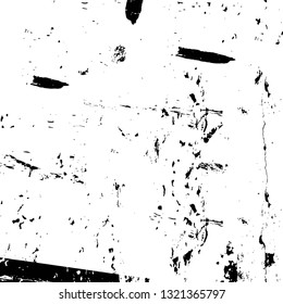 Rough, scratch, splatter grunge pattern design brush strokes. Overlay texture. Faded black-white dyed paper texture. Sketch grunge design. Use for poster, cover, banner, mock-up, stickers layout.