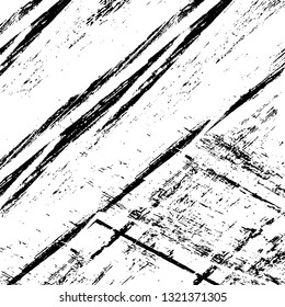 Rough, scratch, splatter grunge pattern design brush strokes. Overlay texture. Faded black-white dyed paper texture. Sketch grunge design. Use for poster, cover, banner, mock-up, stickers layout.
