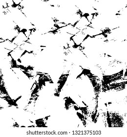 Rough, scratch, splatter grunge pattern design brush strokes. Overlay texture. Faded black-white dyed paper texture. Sketch grunge design. Use for poster, cover, banner, mock-up, stickers layout.