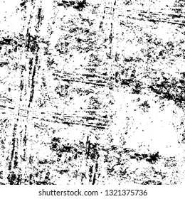 Rough, scratch, splatter grunge pattern design brush strokes. Overlay texture. Faded black-white dyed paper texture. Sketch grunge design. Use for poster, cover, banner, mock-up, stickers layout.