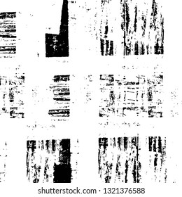 Rough, scratch, splatter grunge pattern design brush strokes. Overlay texture. Faded black-white dyed paper texture. Sketch grunge design. Use for poster, cover, banner, mock-up, stickers layout.