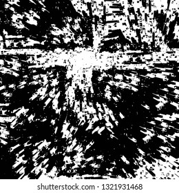 Rough, scratch, splatter grunge pattern design brush strokes. Overlay texture. Faded black-white dyed paper texture. Sketch grunge design. Use for poster, cover, banner, mock-up, stickers layout.