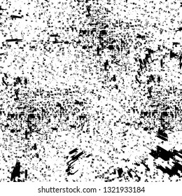 Rough, scratch, splatter grunge pattern design brush strokes. Overlay texture. Faded black-white dyed paper texture. Sketch grunge design. Use for poster, cover, banner, mock-up, stickers layout.