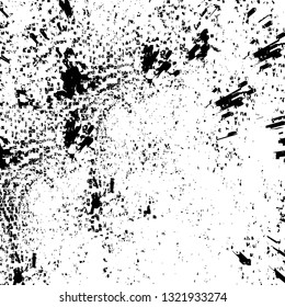 Rough, scratch, splatter grunge pattern design brush strokes. Overlay texture. Faded black-white dyed paper texture. Sketch grunge design. Use for poster, cover, banner, mock-up, stickers layout.