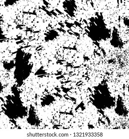 Rough, scratch, splatter grunge pattern design brush strokes. Overlay texture. Faded black-white dyed paper texture. Sketch grunge design. Use for poster, cover, banner, mock-up, stickers layout.